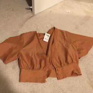 striped orange crop top